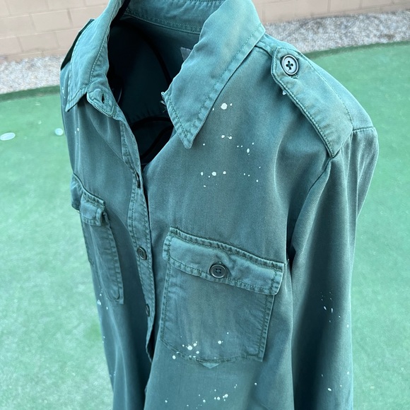 EUC Thread & Supply Paint Splatter Button Down Shirt Sz SX - Picture 6 of 6